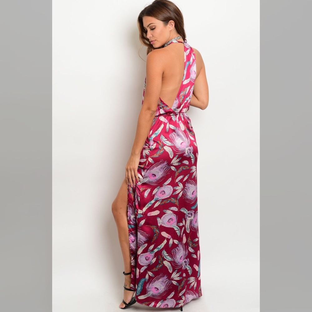 Lola Magenta Floral Maxi Dress - Picture 2 of 4